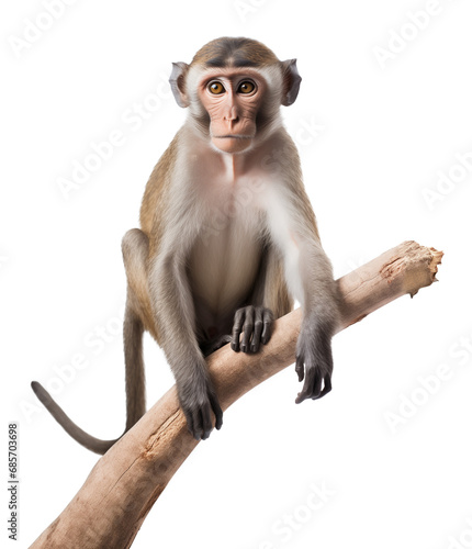 Monkey On Branch Isolated on Transparent Background
 photo