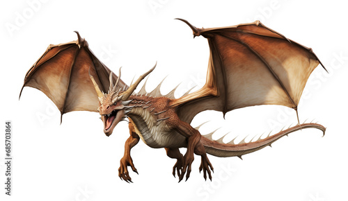 Flying Dragon Isolated on Transparent Background
