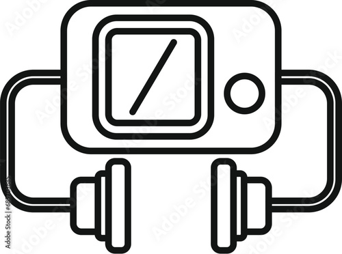 Vital defibrillator icon outline vector. Portable medical device. Safety health