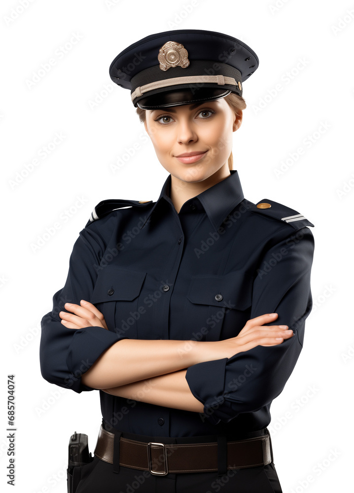 Policewoman Officer Crossed Arms Isolated on Transparent Background
Policewoman Officer Crossed Arms Isolated on Transparent Background