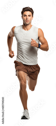 Athlete Running Front View Isolated on Transparent Background
