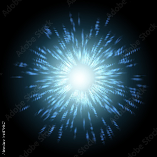 blue light burst vector illustration