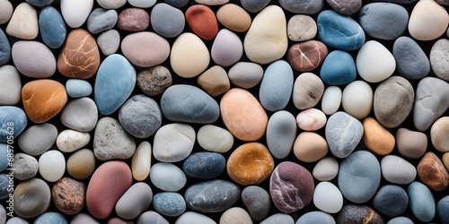 A mosaic of vibrant pebbles.