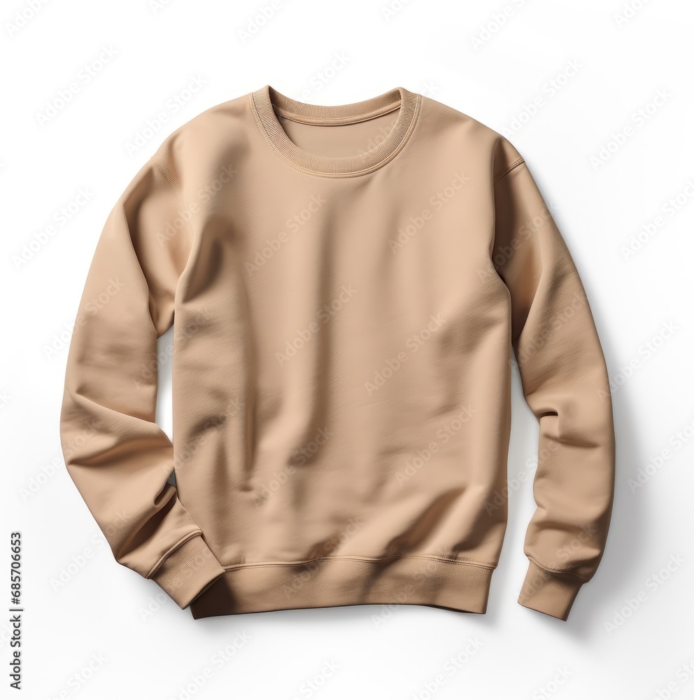 beige sweatshirt on a light background mock up beige sweatshirt on a light background mock up