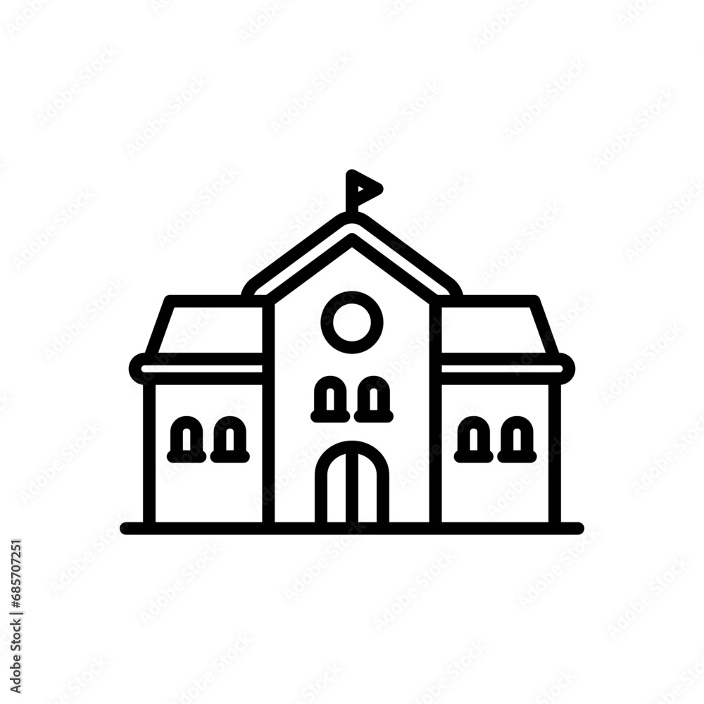 school icon vector in line style school icon vector in line style