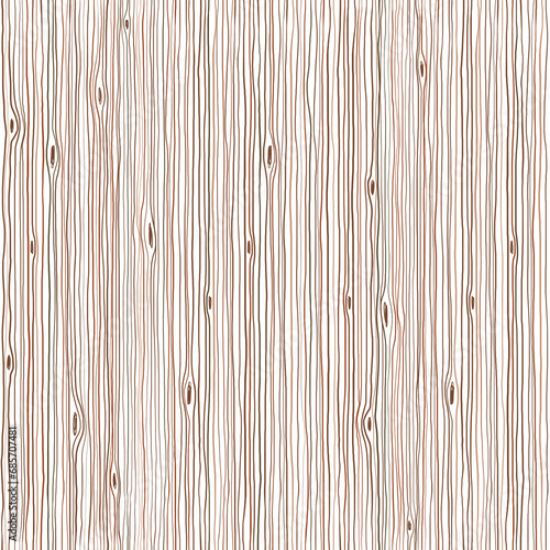 Wooden texture hand drawn seamless pattern. Wood lines, grain. Vector illustration. Brown grain on white background
