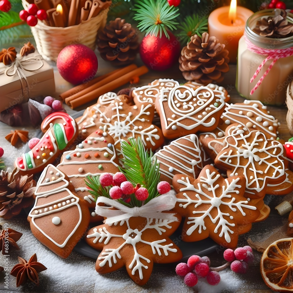 Decorated gingerbread cookies Decorated gingerbread cookies