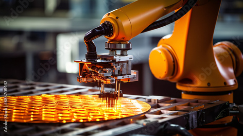 Semiconductor manufacturing with robotic arms