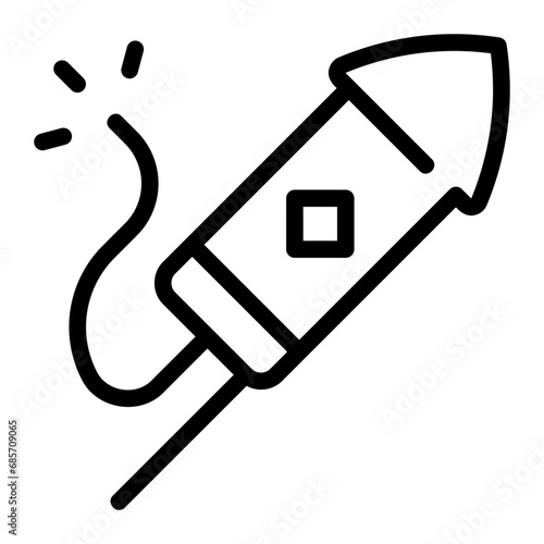 firecrackers line icon