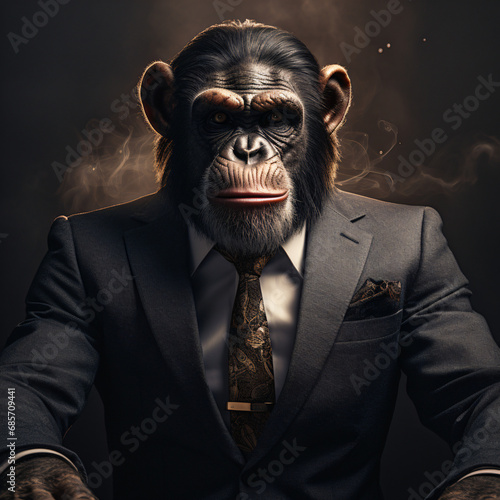 Serious business monkey