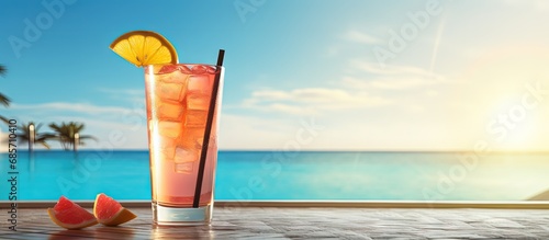 Delicious poolside drink Copy space image Place for adding text or design