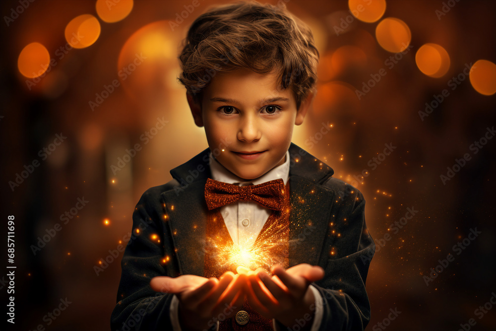 Generative ai image of fantasy character conjures on halloween night Generative ai image of fantasy character conjures on halloween night