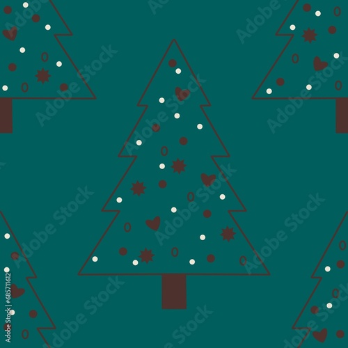 christmas tree background seamless pattern 