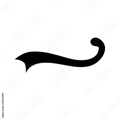 Calligraphic swoosh tail set underline marker strockes