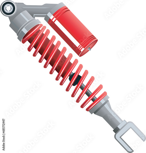 motorcycle shock absorber red realistic
