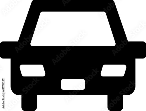 前向き・前から見た車のシンプルなイラスト