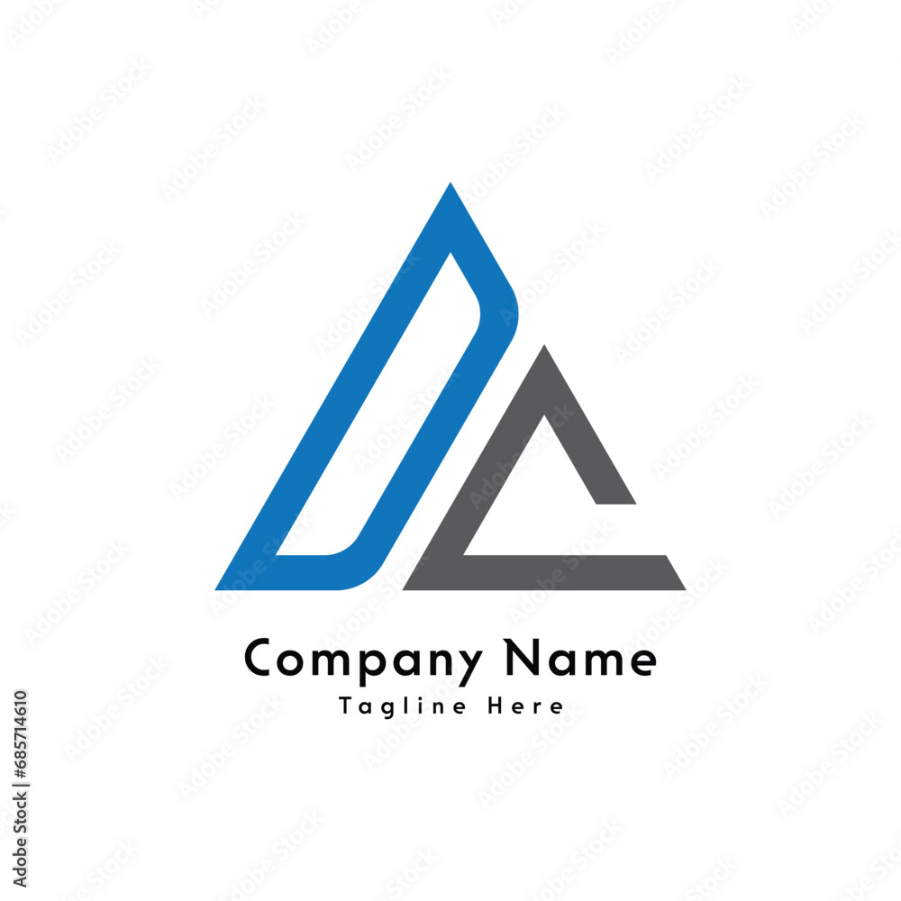 DC letter triangle shape logo design icon DC letter triangle shape logo design icon