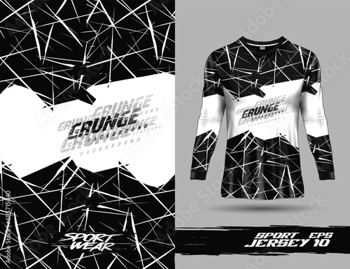 long sleeve, Tshirt template for extreme sports background racing jersey design soccer jersey