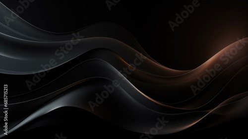 Luxurious Black Wave Background - Artistic and Elegant Abstract Design with Organic Smooth Lines and Beauty
