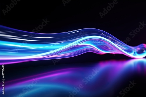 abstract futuristic background with pink blue glowing neon moving high speed wave lines and bokeh lights. Data transfer concept Fantastic wallpaper