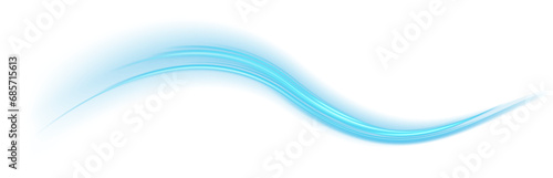 Blue glowing shiny lines effect. Luminous blue lines of speed. Light glowing effect. Light trail wave, fire path trace line and incandescence curve twirl. PNG.