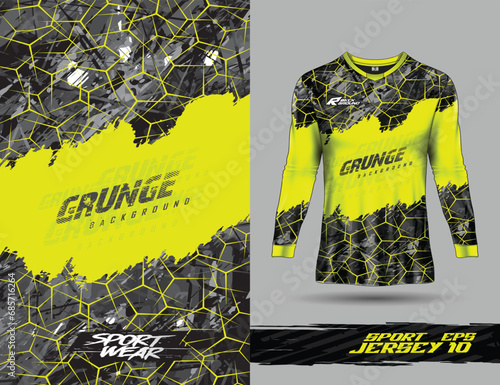 long sleeve, Tshirt template for extreme sports background racing jersey design soccer jersey
