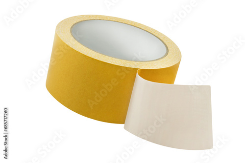 Double-sided adhesive tape isolated on white background