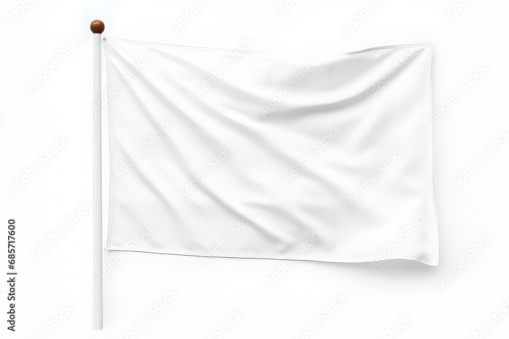 White blank flag template isolated on a white background