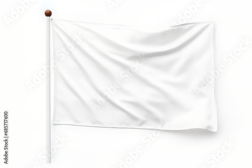 White blank flag template isolated on a white background