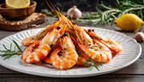 grilled shrimps on a white plate