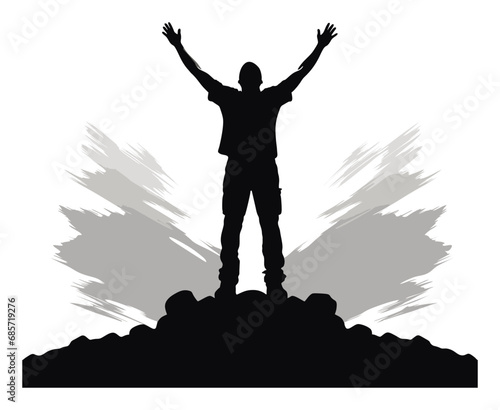 silhouette of a person worshiping God