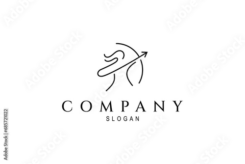 Archer logo design in minimalist line art design concept