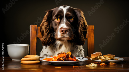 Dog Enjoying a Meal. © ShadowHero