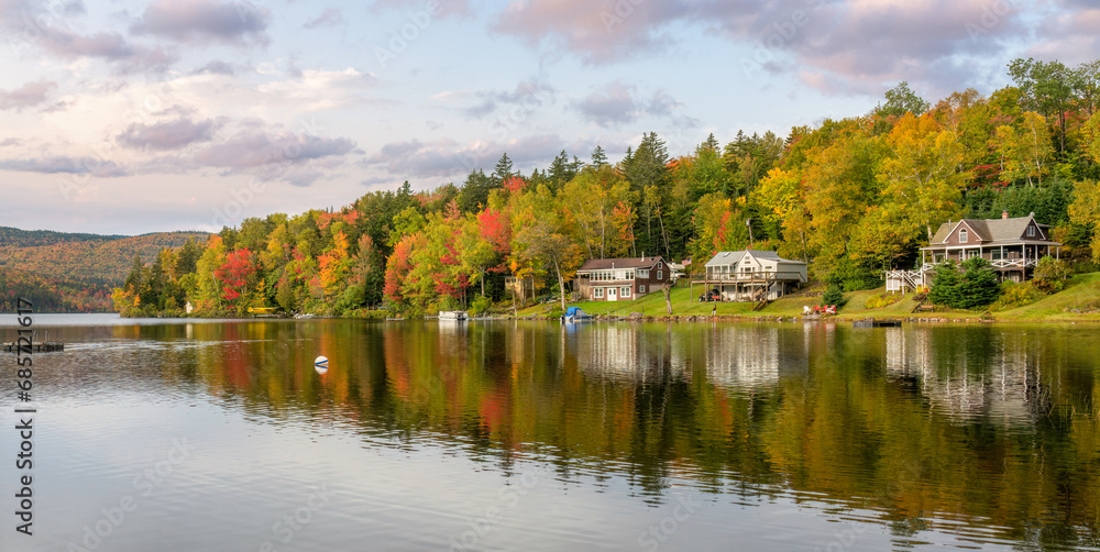 Fall foliage on a Lake in Maine - Long Pond - Route 4 - Rangeley Fall foliage on a Lake in Maine - Long Pond - Route 4 - Rangeley