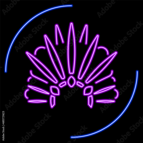 brazilian carnival neon sign, modern glowing banner design, colorful modern design trends on black background. Vector illustration.