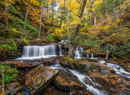 Autumn waterfall at Ricketts Glen State Park - Pennsylvania - Delaware Falls