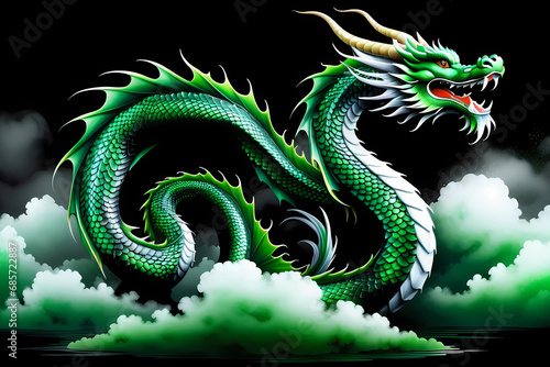 Dragon in oriental legends.Generative AI