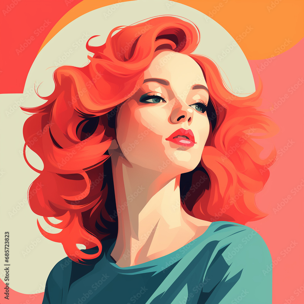 vector illustration of portrait with a woman, ai generated vector illustration of portrait with a woman, ai generated