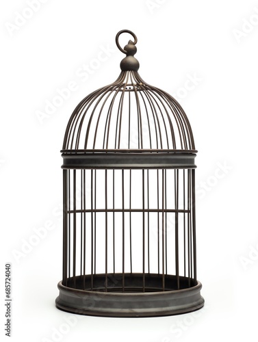 a bird cage with a bird on top