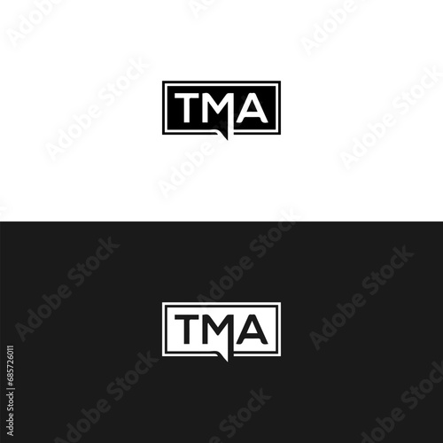 TMA logo. T M A design. White TMA letter. TMA, T M A letter logo design. Initial letter TMA linked circle uppercase monogram logo.