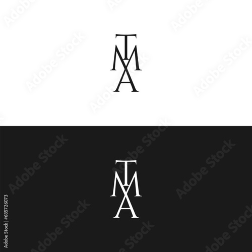 TMA logo. T M A design. White TMA letter. TMA, T M A letter logo design. Initial letter TMA linked circle uppercase monogram logo.