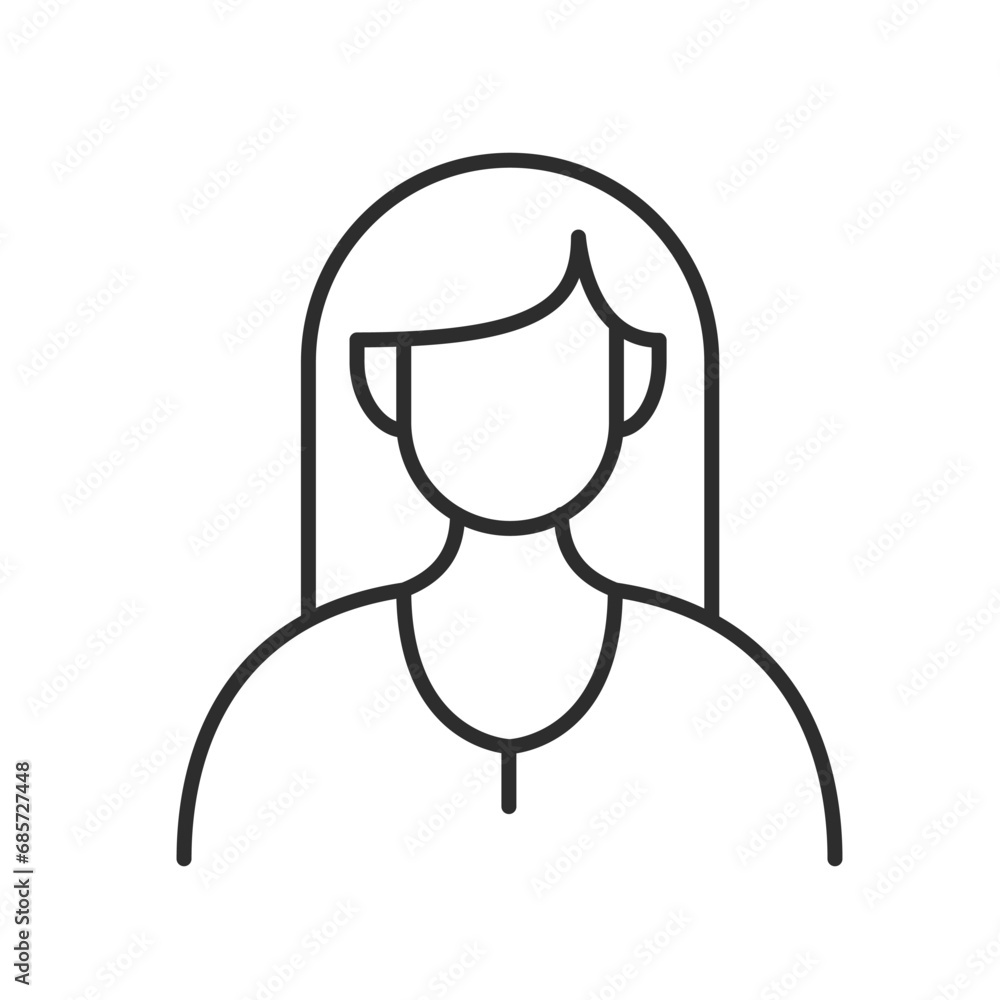 Woman line icon. Vector female avatar Woman line icon. Vector female avatar