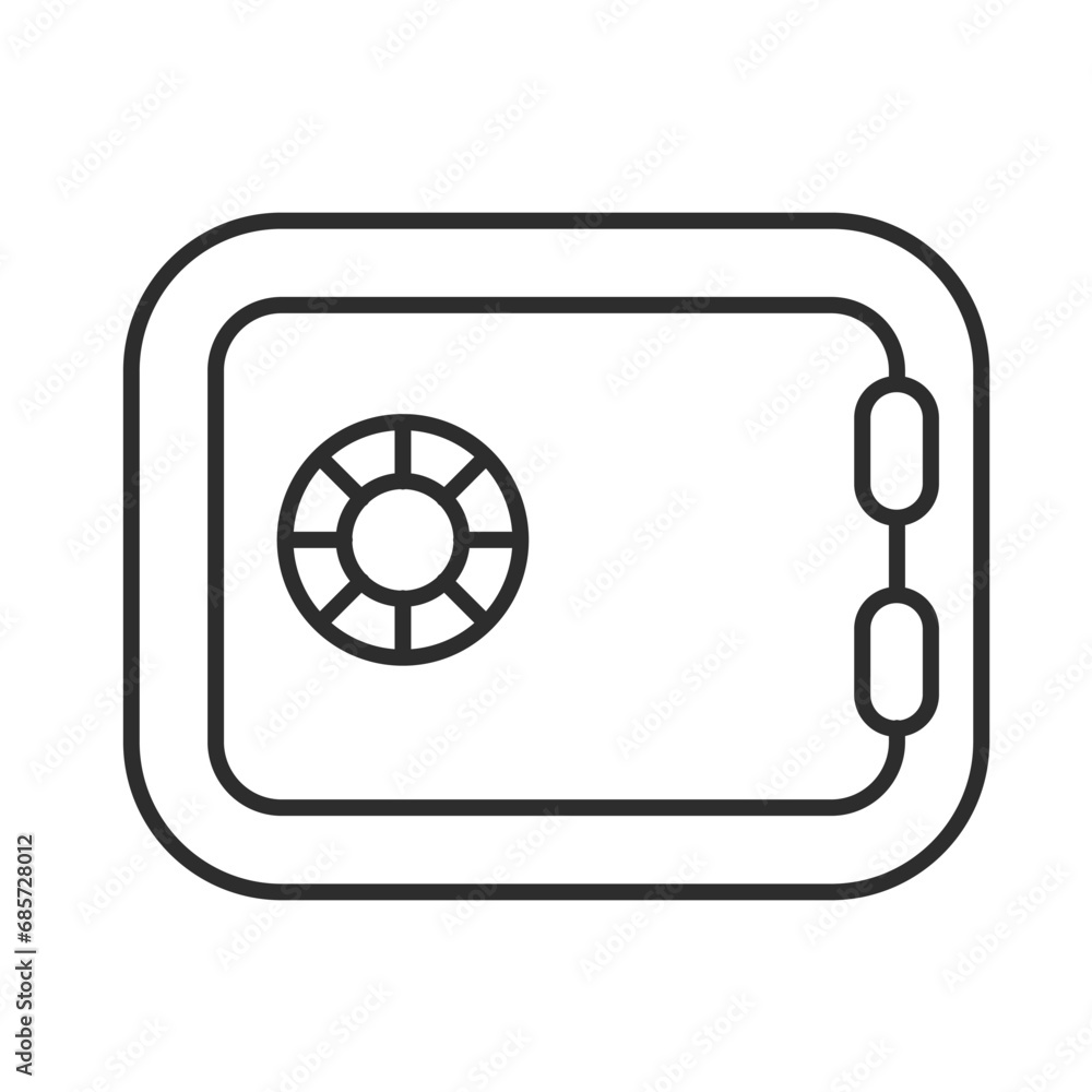 Safe icon with editable stroke. Bank security Safe icon with editable stroke. Bank security