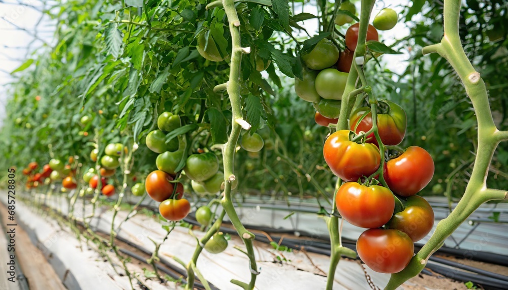 tomatoes are grown in greenhouses