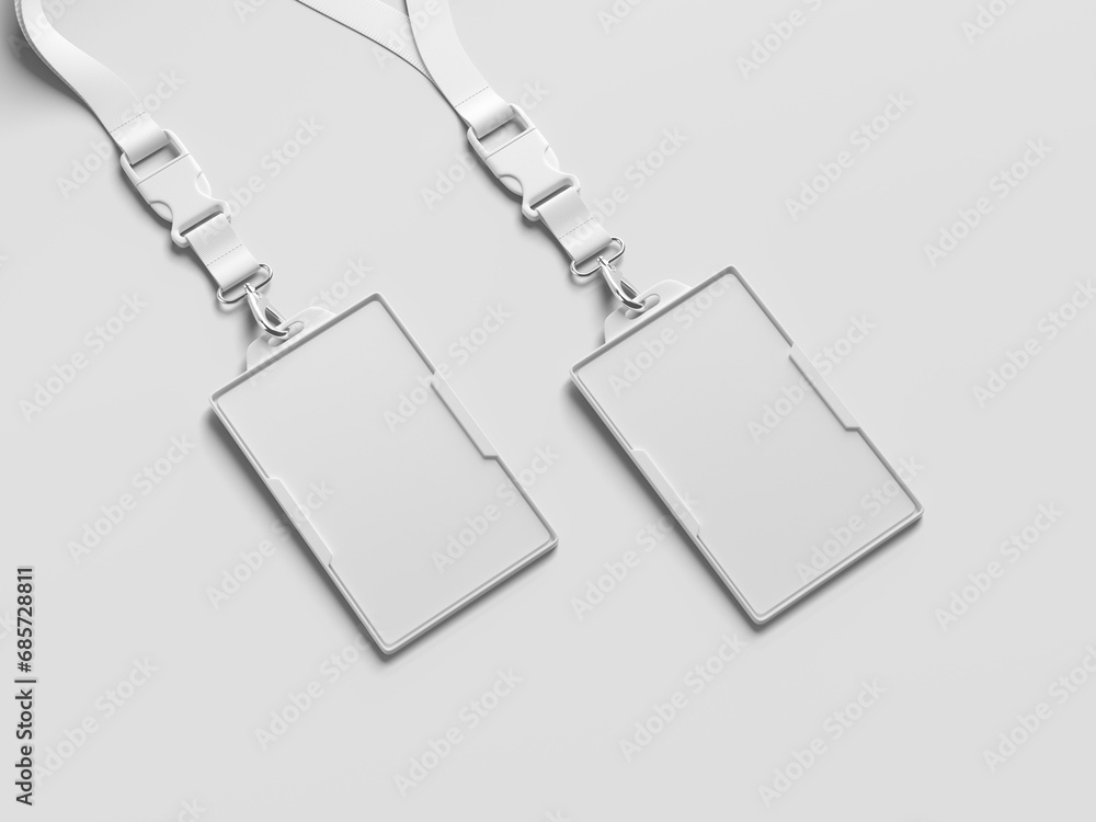 Left View Two Lanyard id Badges Mockup Left View Two Lanyard id Badges Mockup