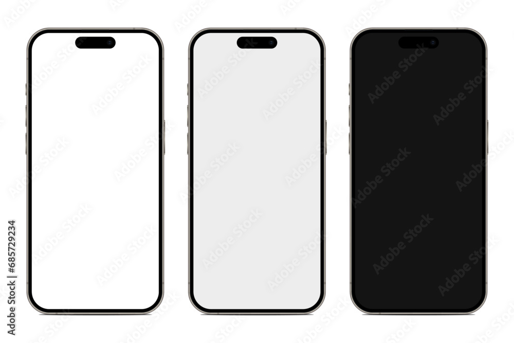 3 modern mobile phones with different screens. ideal for mockups, ui/ux design and e-commerce. Vector graphic. 3 modern mobile phones with different screens. ideal for mockups, ui/ux design and e-commerce. Vector graphic.