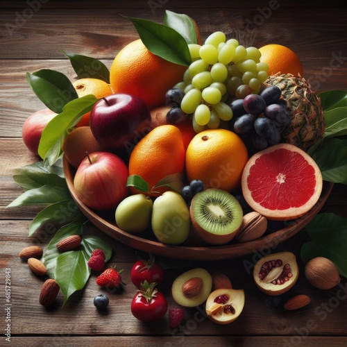 fruits on a wooden table