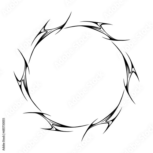 Cyber sigilism frame. Neo tribal gothic style shape.