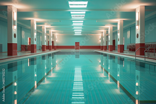 an empty indoor swimming pool