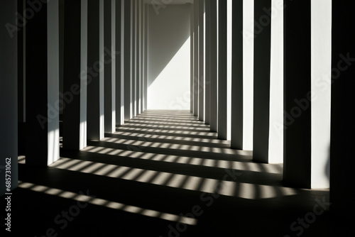 Design white abstract wall corridor background empty light inside floor interior architecture